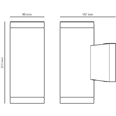 Applique SG METRO | Luminaire mural cylindrique éclairage haut et bas