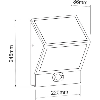 Dimensions Applique solaire BENEITO EGMA