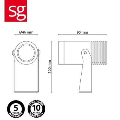 Dimensions spot LED SG HOVDEN Mini 8W