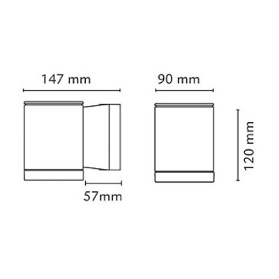 Dimensions SG Lighting Echo 1 x GU10