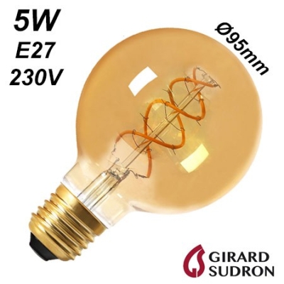 Globe diamètre 95, LED twisted 5W | GIRARD SUDRON 716601