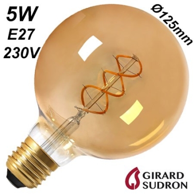 Globe diamètre 125, LED TWISTED 5W | GIRARD SUDRON 716602