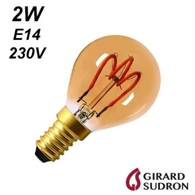 Ampoule LED sphérique ambrée E14 | GIRARD SUDRON 716606