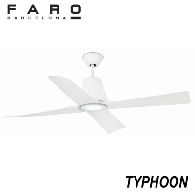 FARO 33480-14 TYPHOON - Ventilateur IP44 blanc avec lumière