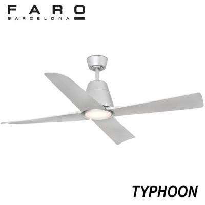 FARO 33489-15 TYPHOON - Ventilateur IP44 gris avec lumière