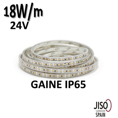 Ruban LED étanche IP65, 18W/m 24V - LED flexible JISO