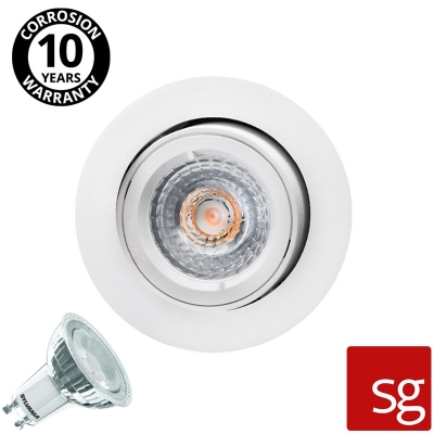 Encastré orientable blanc de plafond pour ampoule GU10 - SG Jupiter