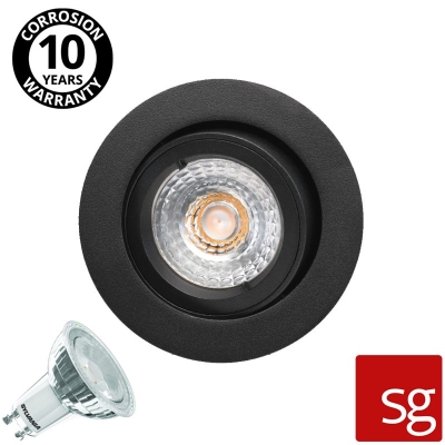 Encastré orientable noir de plafond pour ampoule GU10 - SG Jupiter 914930