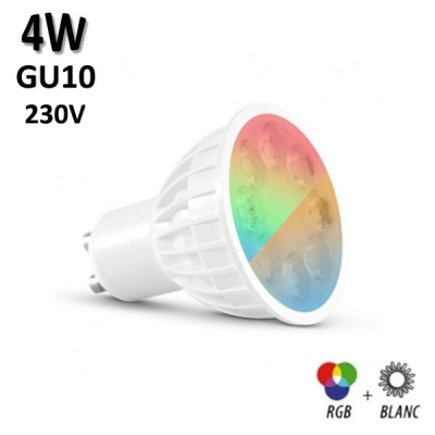 Ampoule LED RGB GU10 4W 230V - MIIDEX 100404