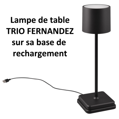 Lampe de table sur sa base de recharge TRIO FERNANDEZ R54096132