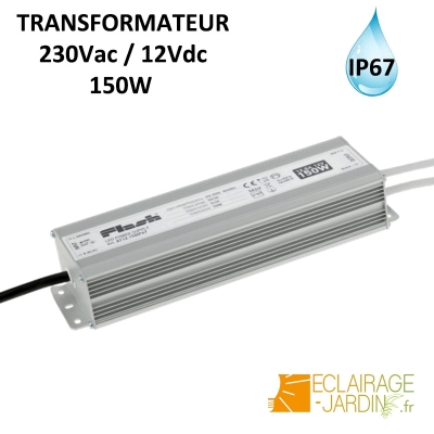 Transformateur étanche 12V 150W IP67