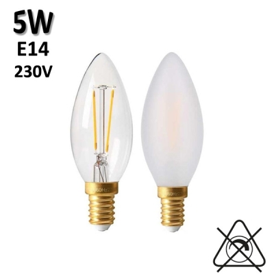 Ampoule flamme lisse 5W E14 230V - GIRARD SUDRON C35