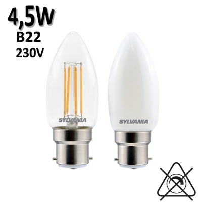 Ampoule flamme SYLVANIA 4,5W B22 230V - 0029372 0029481