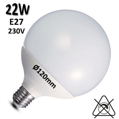 Ampoule globe 22W E27 230V Ø120mm - DURALAMP DG657