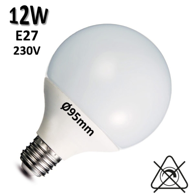 Ampoule globe 12W E27 230V Ø95mm - DURALAMP DG257