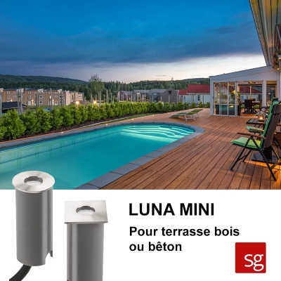 Encastré de sol Luna Mini - Eclairage dans terrasse bois ou bêton