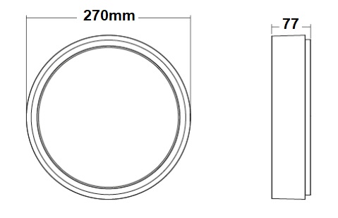 dimensions luminaire SG LIGHTING FRAME ROUND