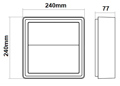 dimensions luminaire SG LIGHTING FRAME SQUARE Wall