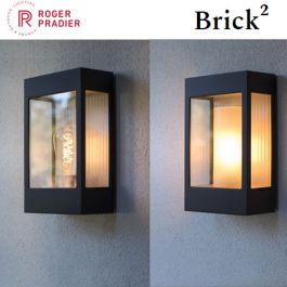 Applique extérieure Brick H 30,3 cm - Modèle 1 - Verre clair - Roger  Pradier - 108001_